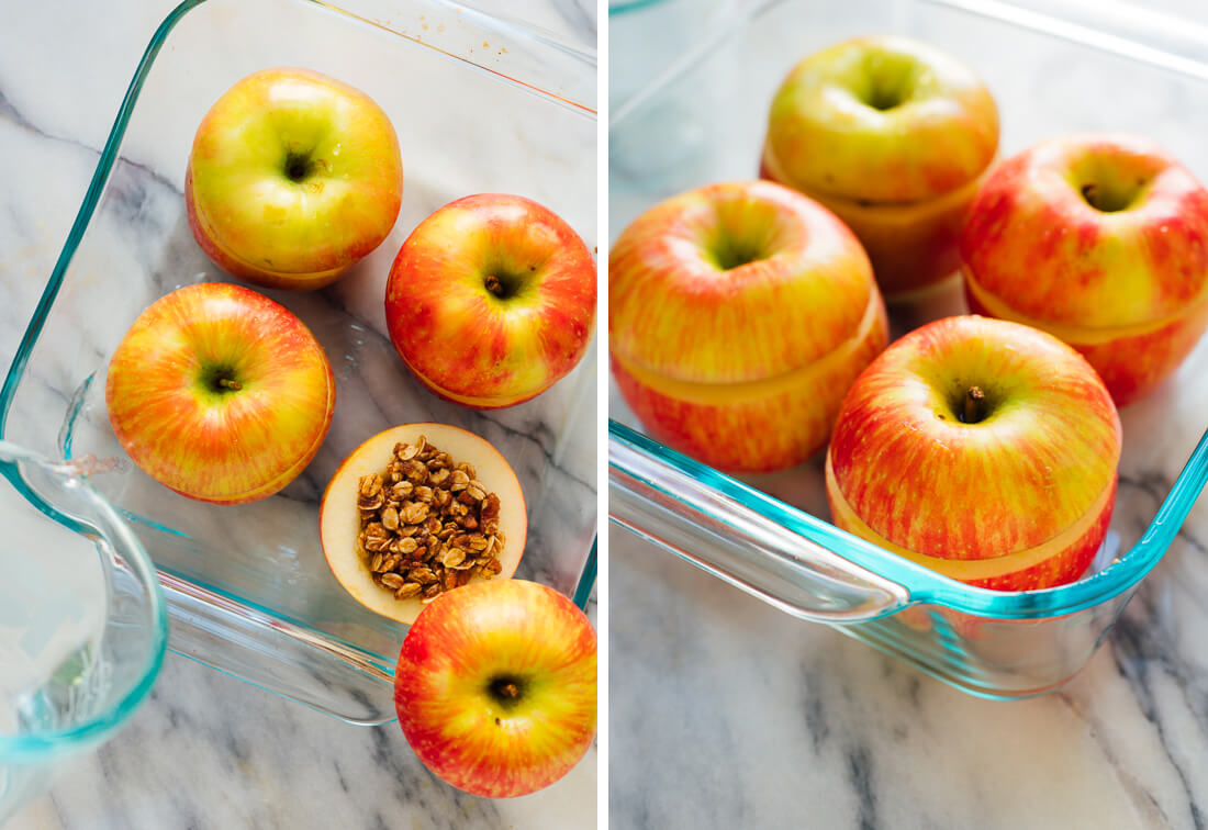 apples ready to bake