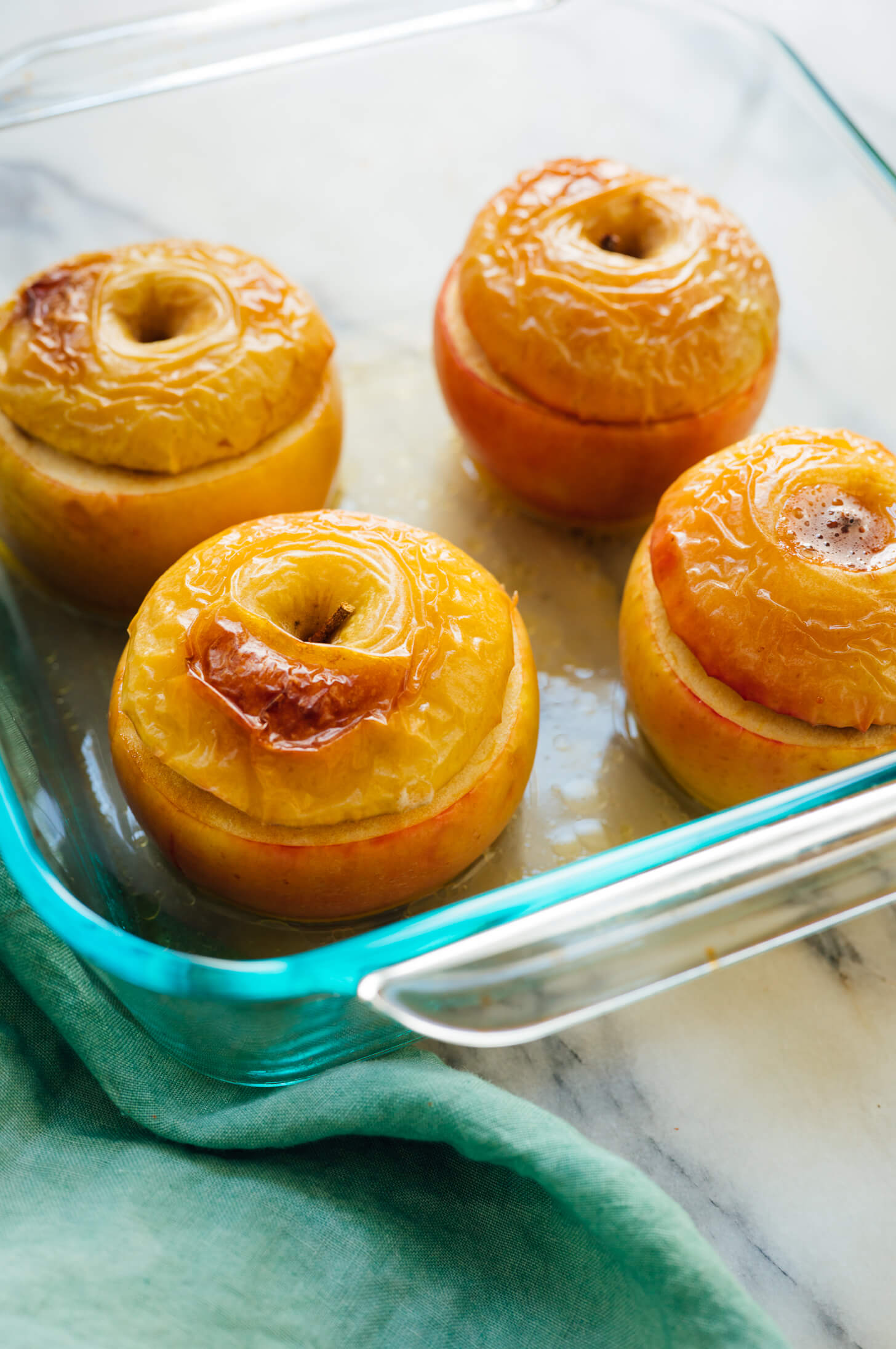 baked apples out of oven