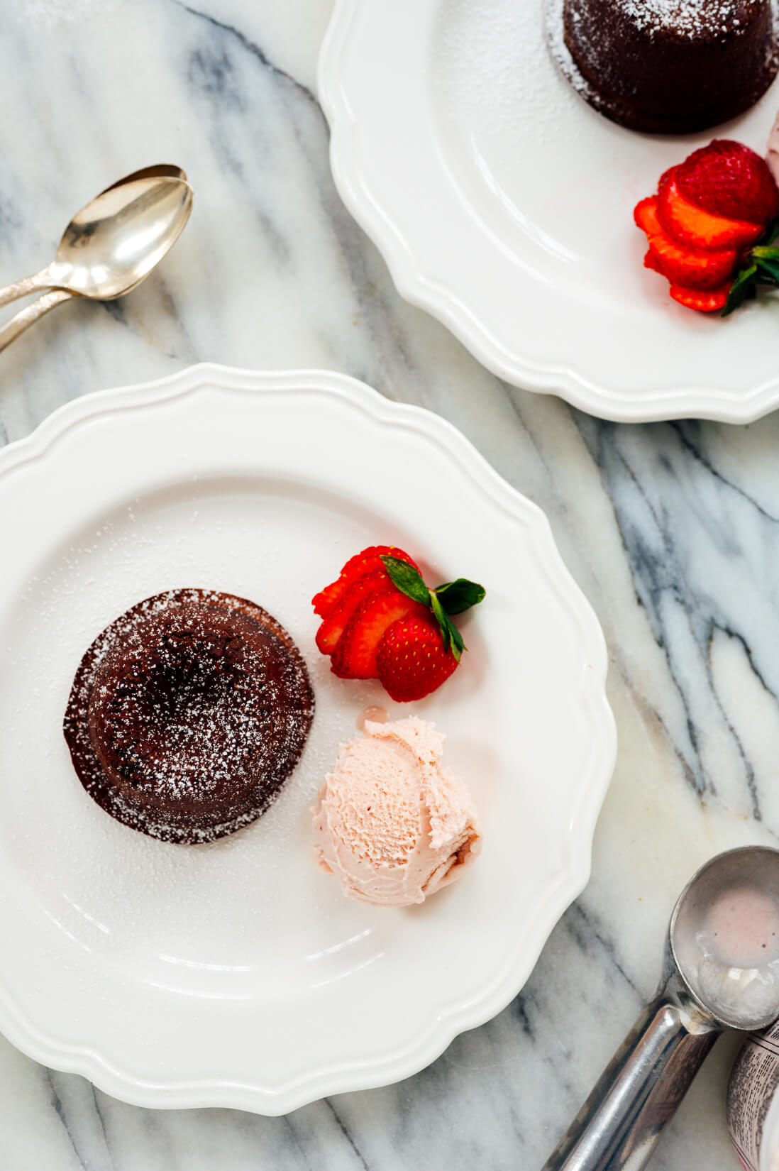 chocolate lava cakes, ready to serve