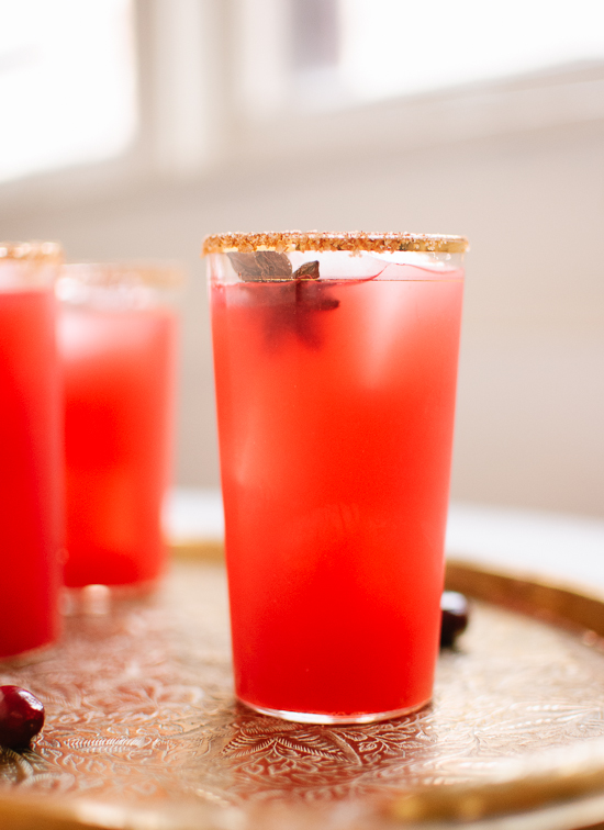 Fresh cranberry margaritas