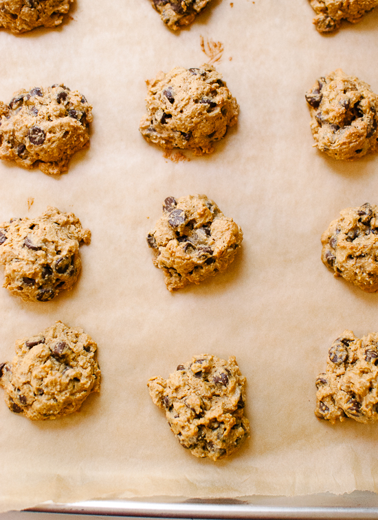 Gluten-free (flourless!) peanut butter chocolate chip oatmeal cookies - cookieandkate.com