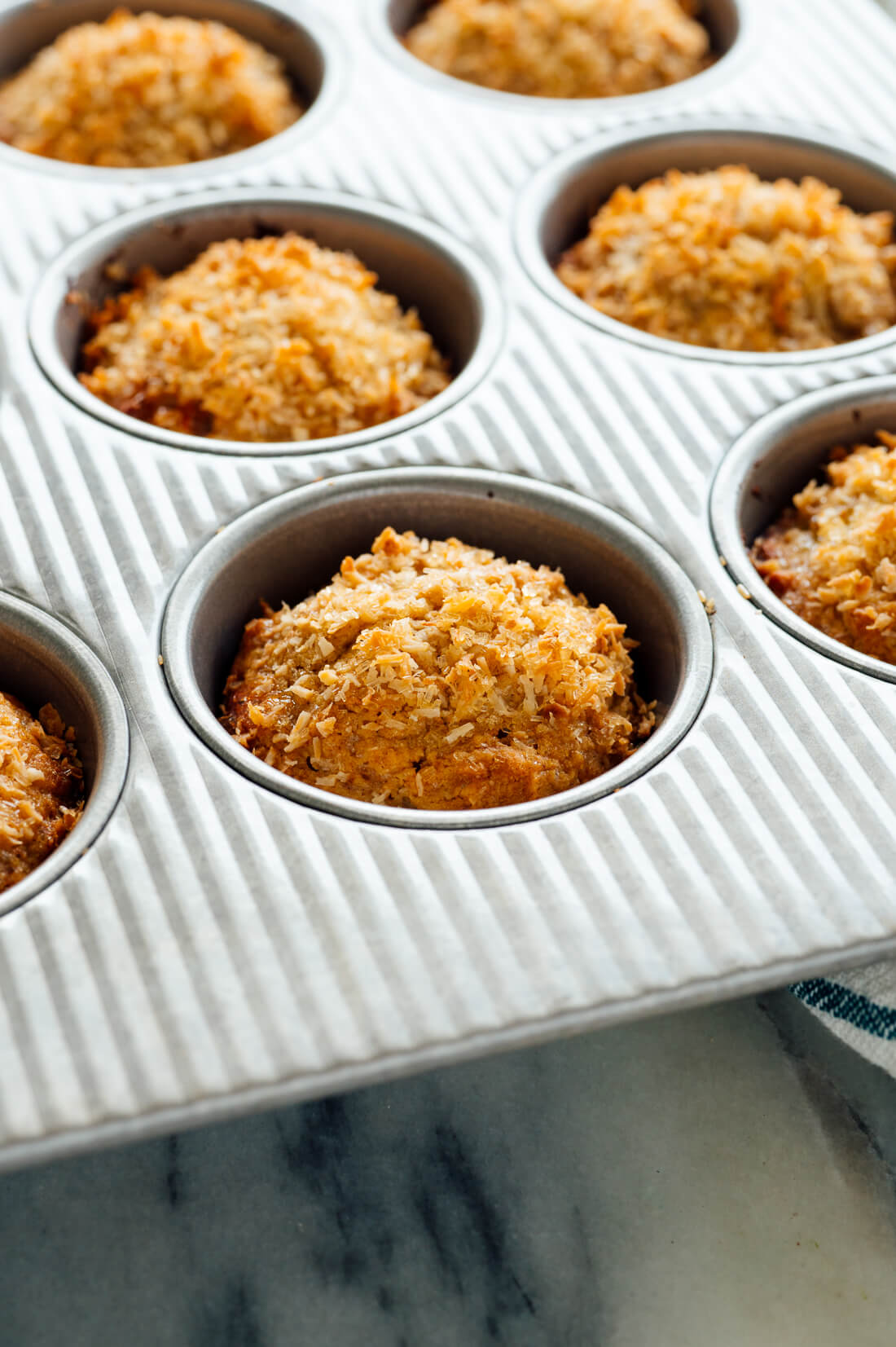 healthy banana coconut muffins