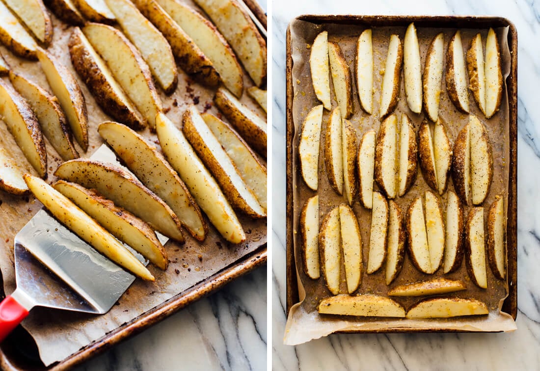 potato wedge baking process