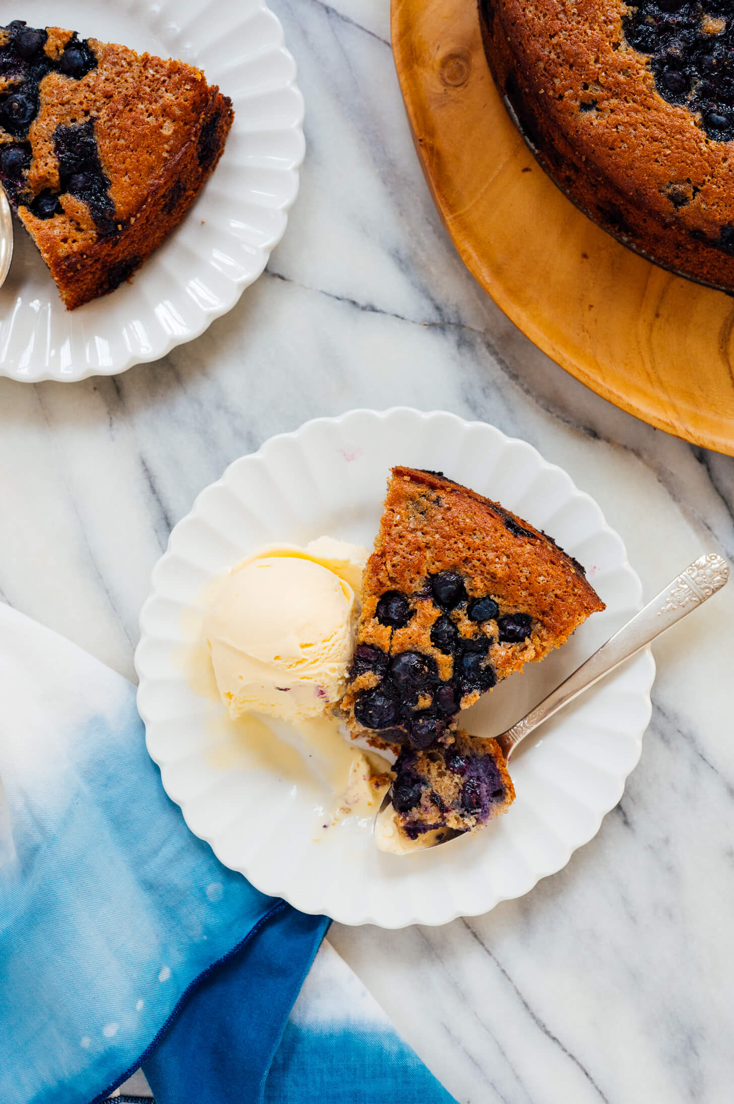 slices of blueberry cake