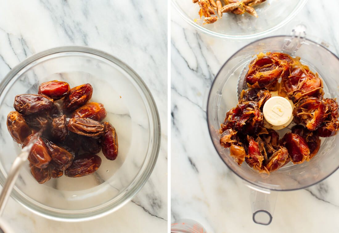 soaked and pitted dates for naturally sweetened cream cheese frosting