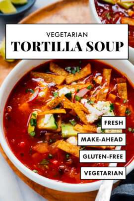 vegetarian tortilla soup pin